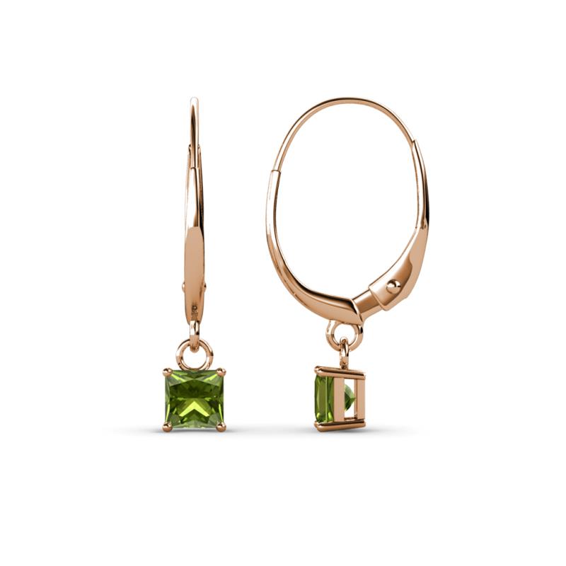 Qiana Peridot (4mm) Solitaire Dangling Earrings 