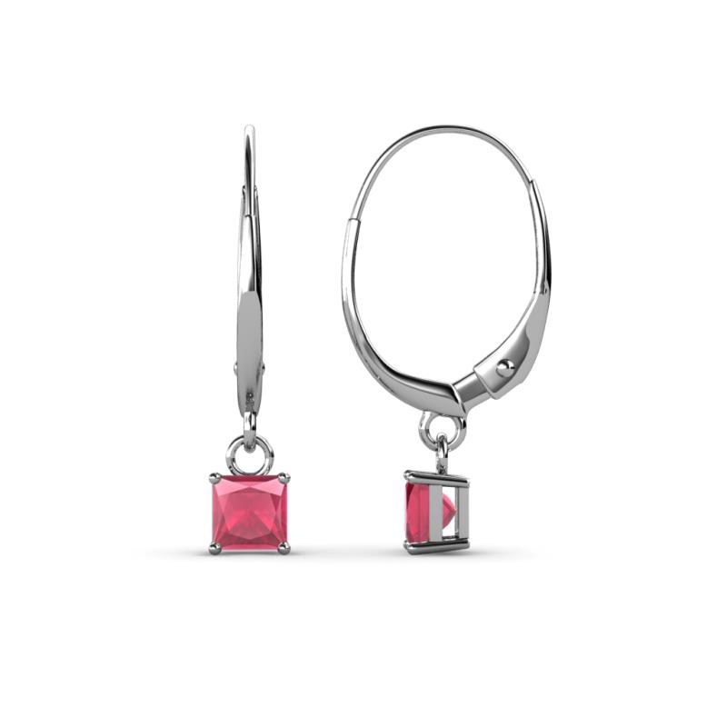 Qiana Rhodolite Garnet (4mm) Solitaire Dangling Earrings 