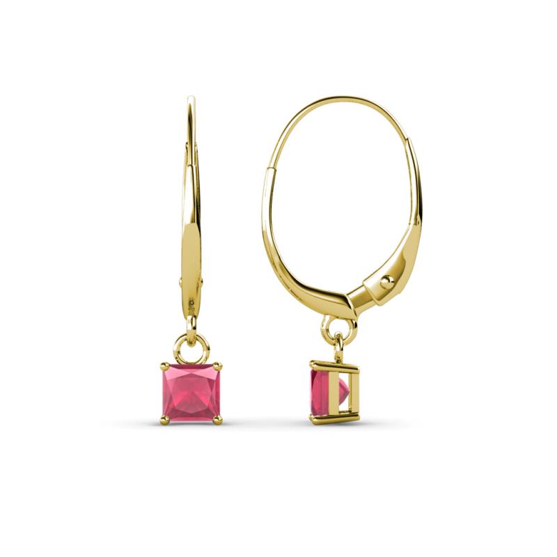 Qiana Rhodolite Garnet (4mm) Solitaire Dangling Earrings 