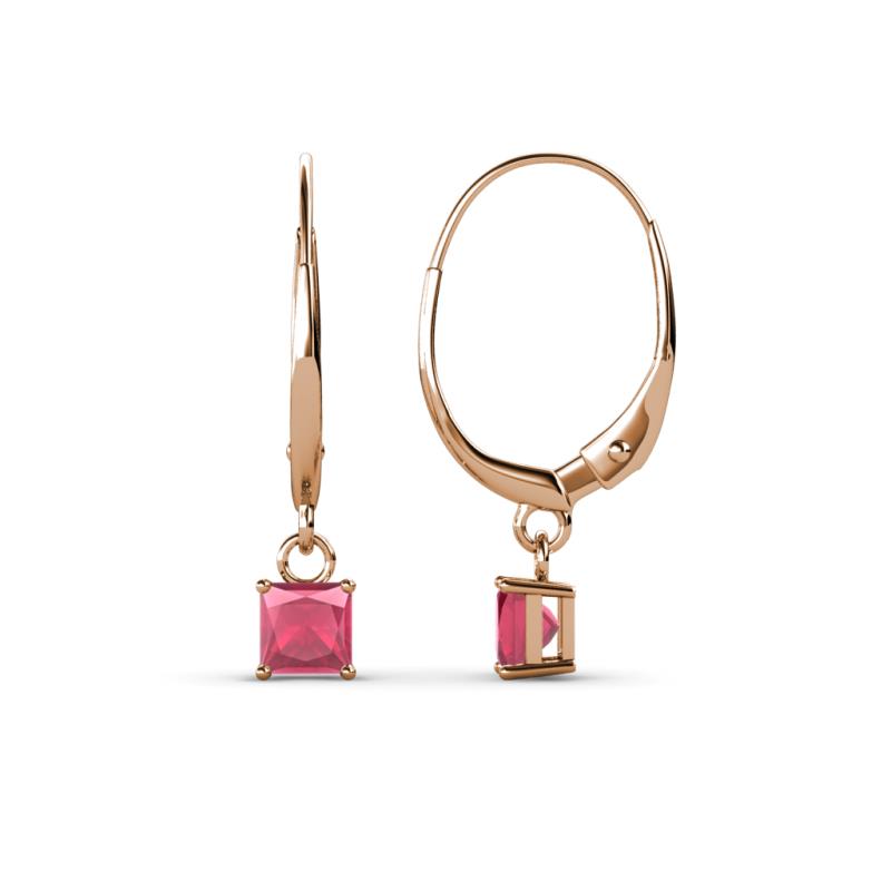 Qiana Rhodolite Garnet (4mm) Solitaire Dangling Earrings 