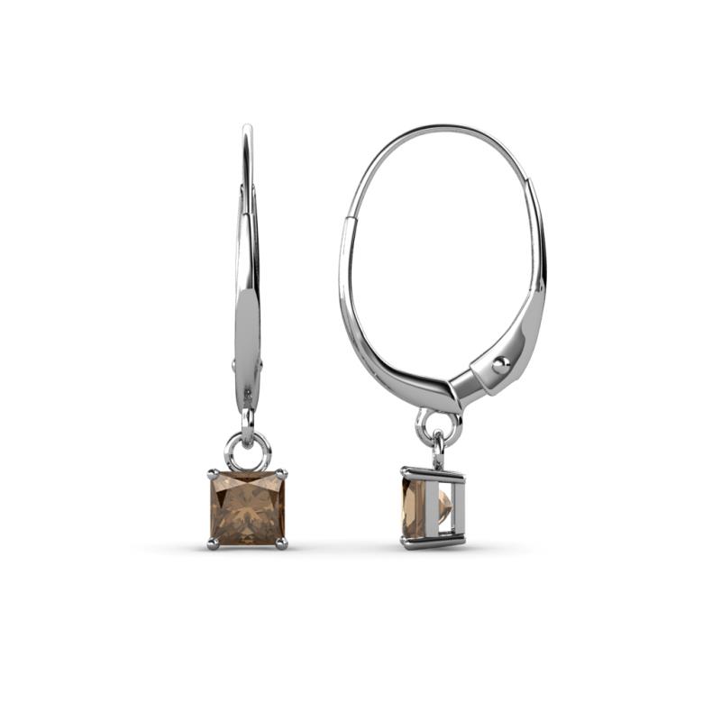 Qiana Smoky Quartz (4mm) Solitaire Dangling Earrings 