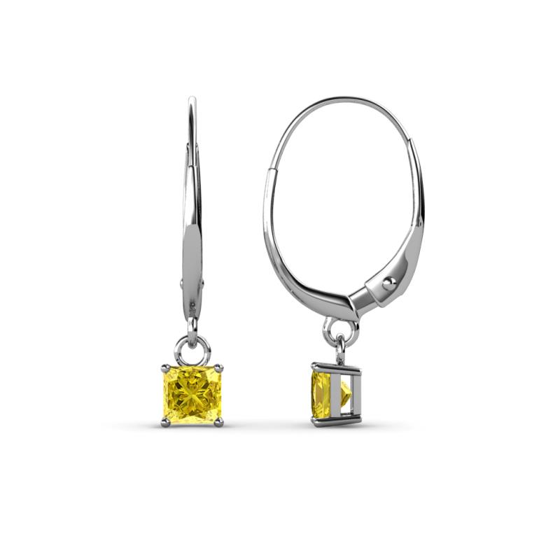 Qiana Yellow Sapphire (4mm) Solitaire Dangling Earrings 