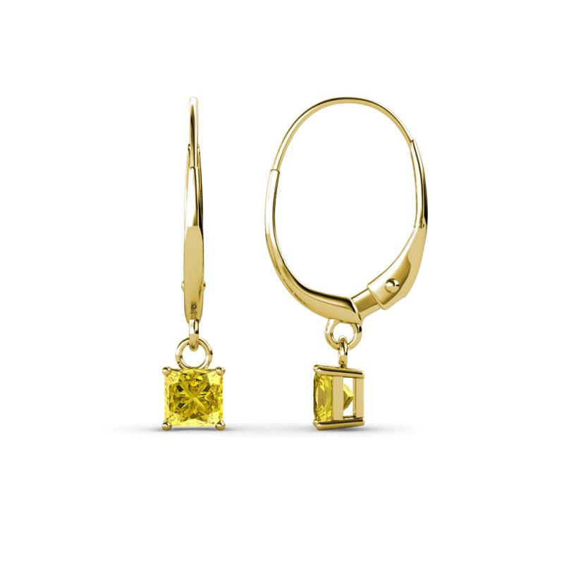 Qiana Yellow Sapphire (4mm) Solitaire Dangling Earrings 
