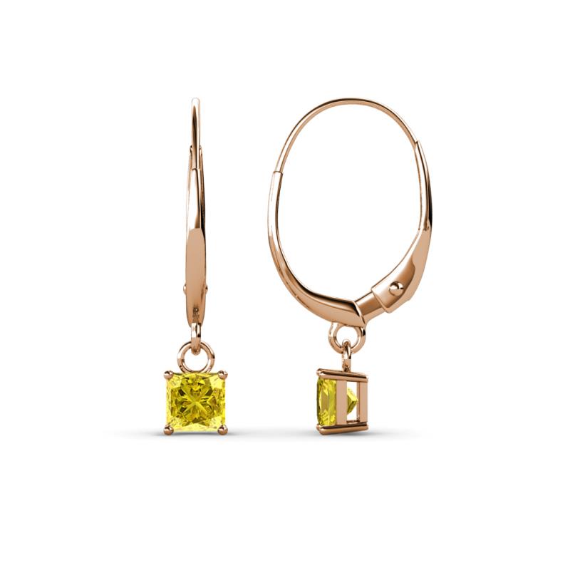 Qiana Yellow Sapphire (4mm) Solitaire Dangling Earrings 