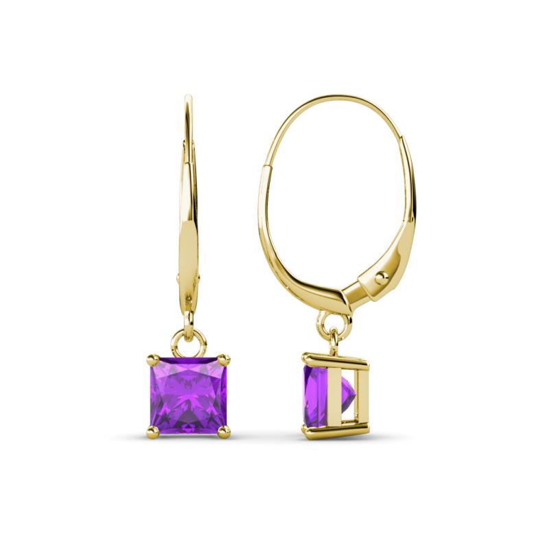 Qiana Amethyst (5.5mm) Solitaire Dangling Earrings 