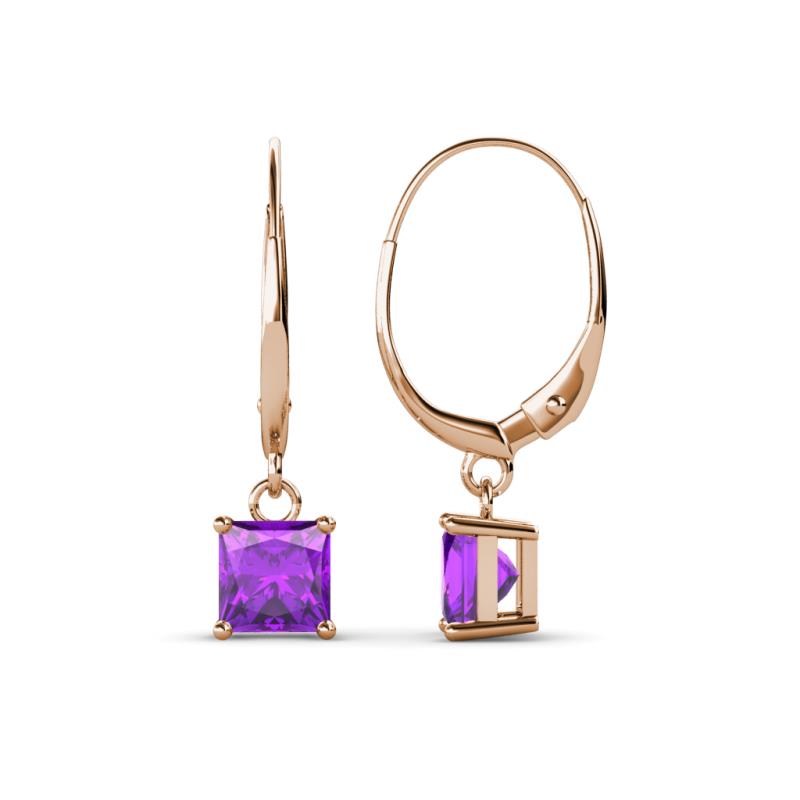 Qiana Amethyst (5.5mm) Solitaire Dangling Earrings 