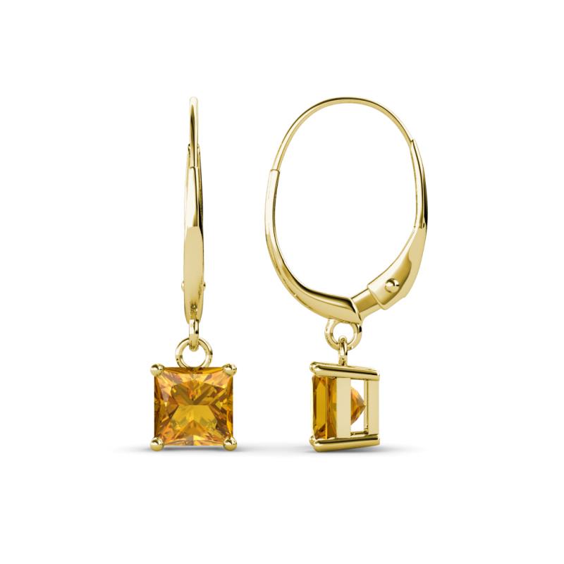 Qiana Citrine (5.5mm) Solitaire Dangling Earrings 