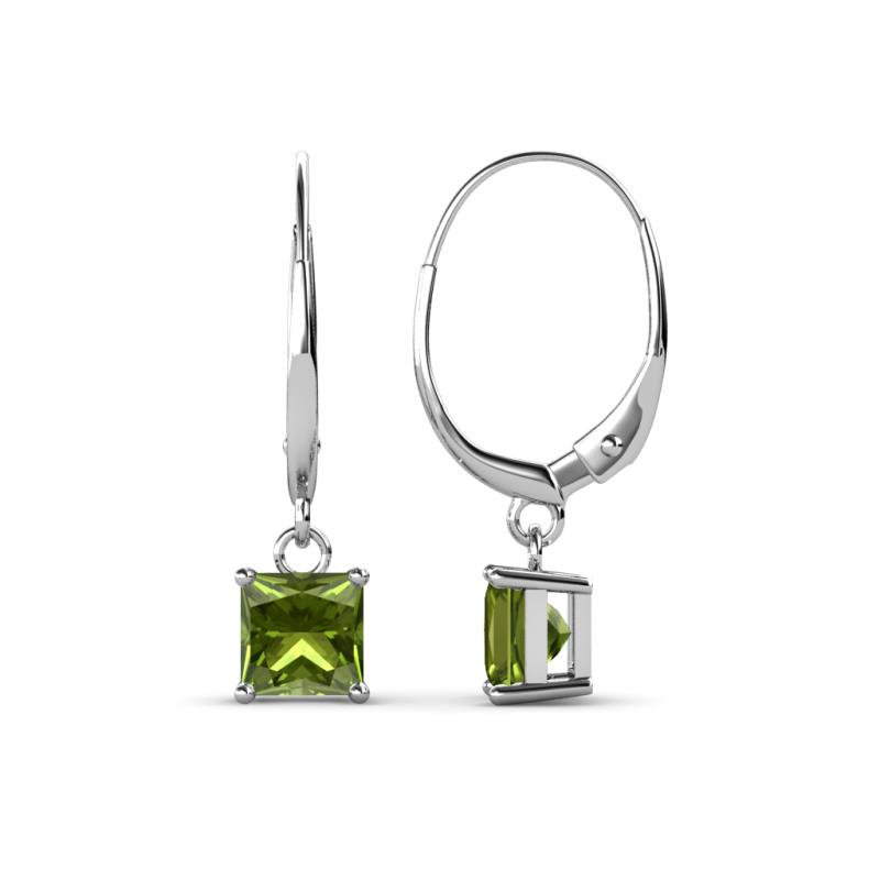 Qiana Peridot (5.5mm) Solitaire Dangling Earrings 