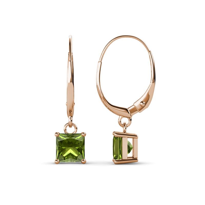 Qiana Peridot (5.5mm) Solitaire Dangling Earrings 
