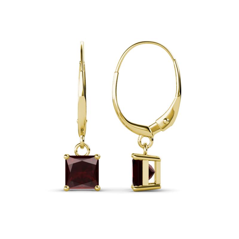 Qiana Red Garnet (5.5mm) Solitaire Dangling Earrings 