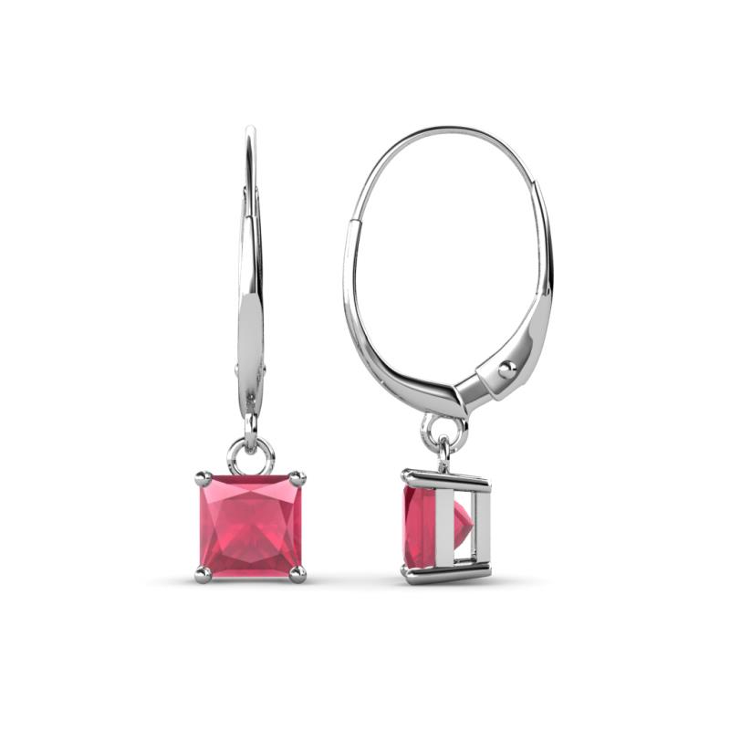 Qiana Rhodolite Garnet (5.5mm) Solitaire Dangling Earrings 