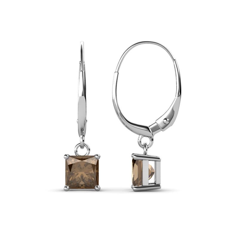Qiana Smoky Quartz (5.5mm) Solitaire Dangling Earrings 