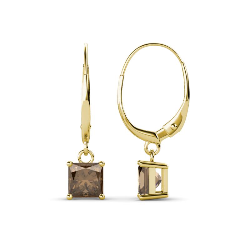 Qiana Smoky Quartz (5.5mm) Solitaire Dangling Earrings 
