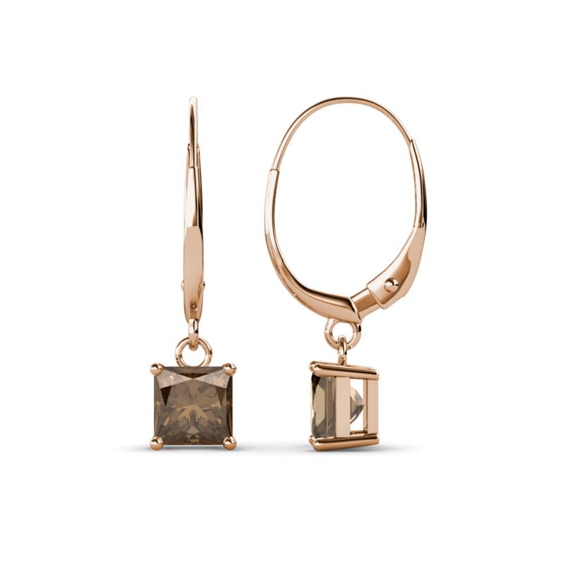 Qiana Smoky Quartz (5.5mm) Solitaire Dangling Earrings 