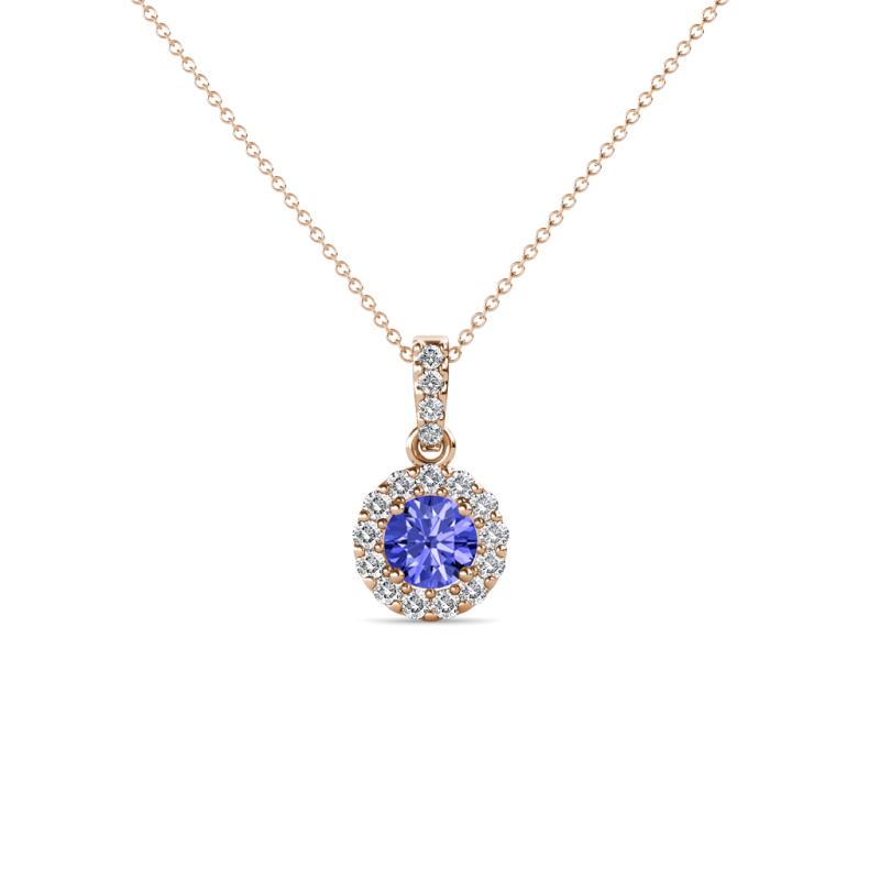 Azaria Tanzanite and Diamond Halo Pendant 