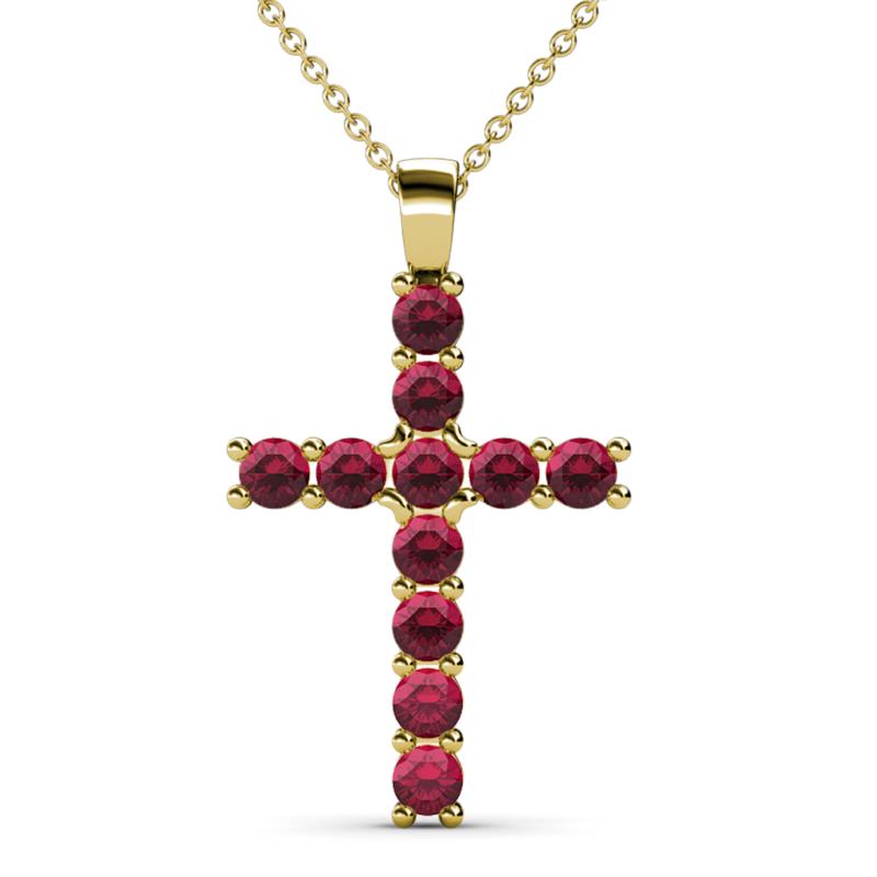 Elihu Ruby Cross Pendant 