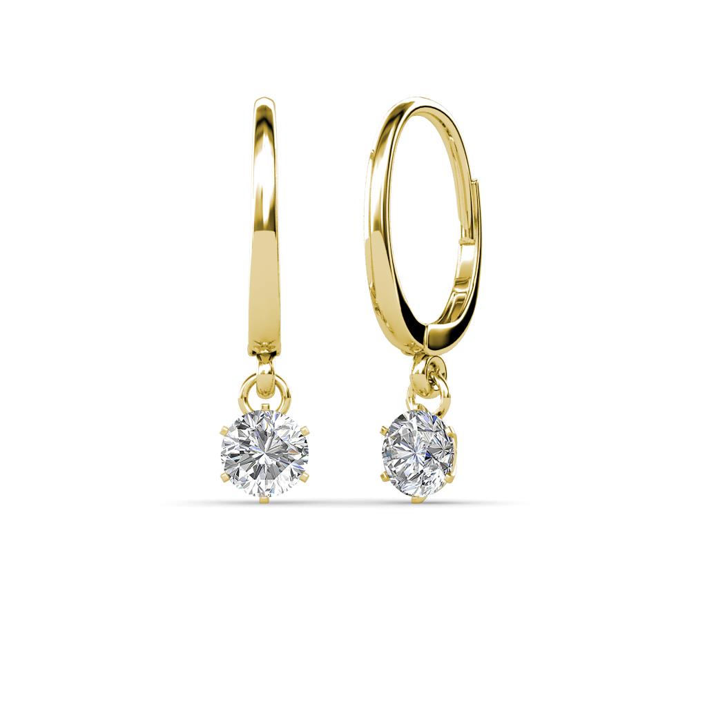 Calla Diamond (4mm) Solitaire Dangling Earrings 