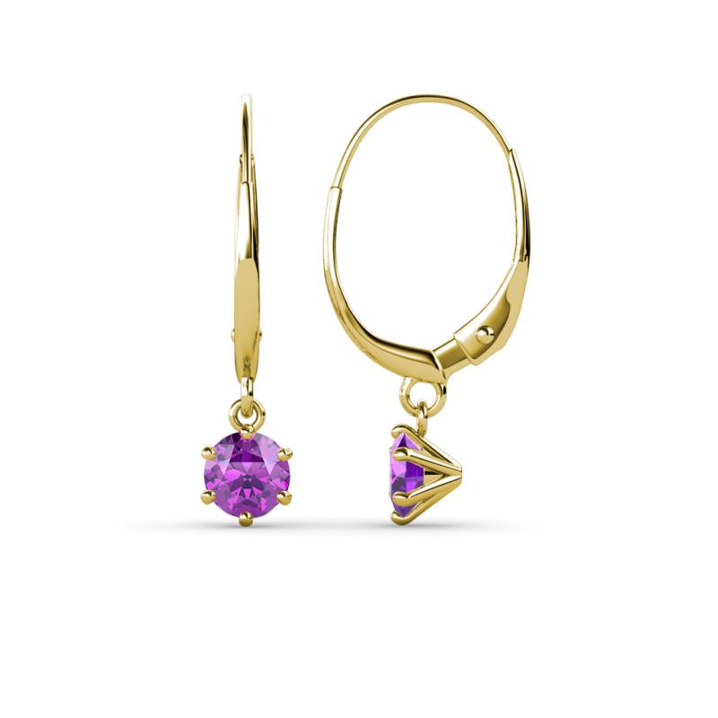 Calla Amethyst (4mm) Solitaire Dangling Earrings 