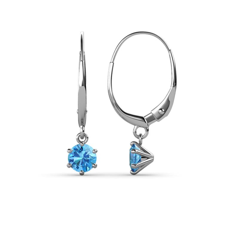 Calla Blue Topaz (4mm) Solitaire Dangling Earrings 