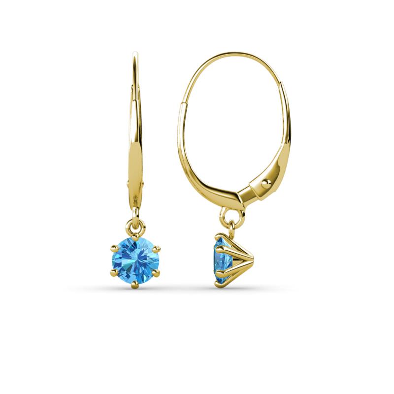 Calla Blue Topaz (4mm) Solitaire Dangling Earrings 