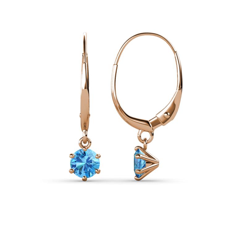 Calla Blue Topaz (4mm) Solitaire Dangling Earrings 