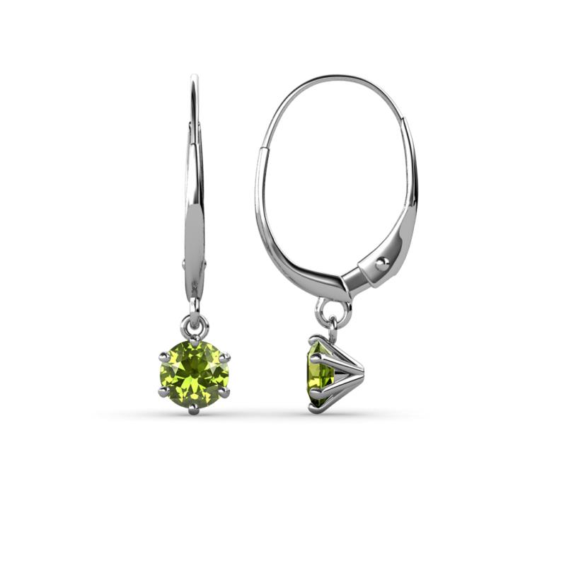 Calla Peridot (4mm) Solitaire Dangling Earrings 