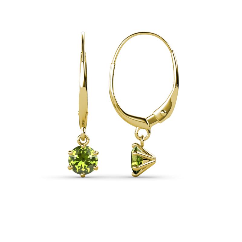 Calla Peridot (4mm) Solitaire Dangling Earrings 