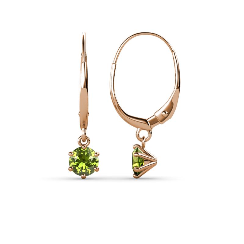 Calla Peridot (4mm) Solitaire Dangling Earrings 