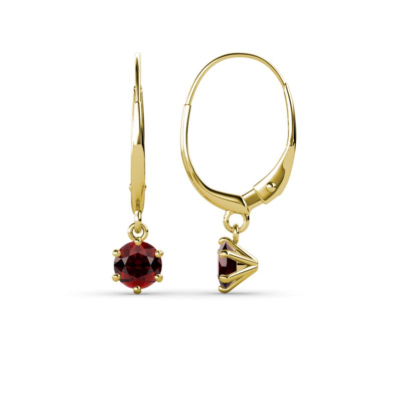 Calla Red Garnet (4mm) Solitaire Dangling Earrings 