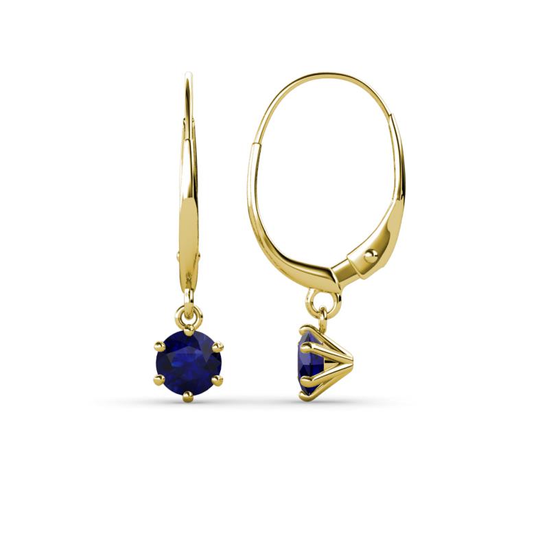 Calla Blue Sapphire (4mm) Solitaire Dangling Earrings 