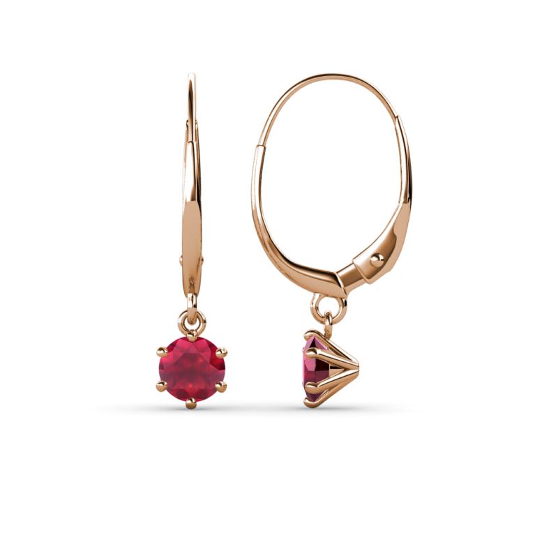 Calla Ruby (4mm) Solitaire Dangling Earrings 