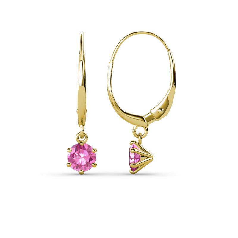 Calla Pink Sapphire (4mm) Solitaire Dangling Earrings 
