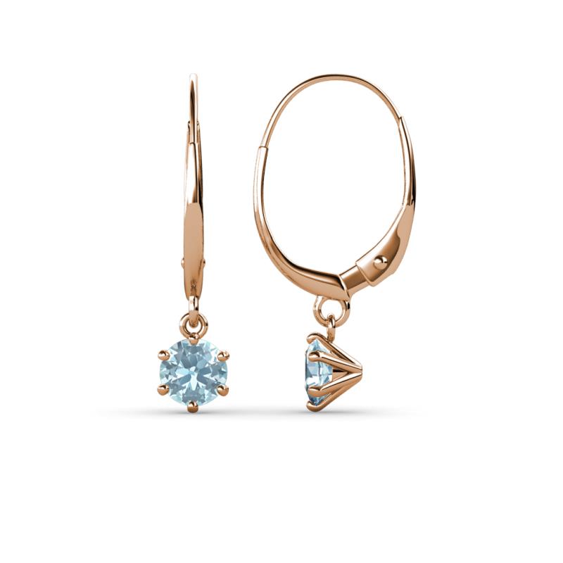 Calla Aquamarine (4mm) Solitaire Dangling Earrings 