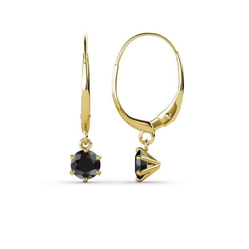 Calla Black Diamond (4mm) Solitaire Dangling Earrings 