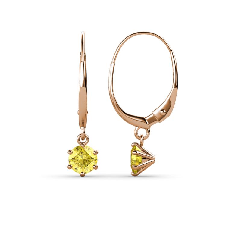 Calla Yellow Sapphire (4mm) Solitaire Dangling Earrings 