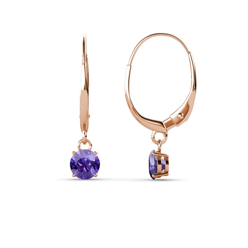 Grania Iolite (4mm) Solitaire Dangling Earrings 