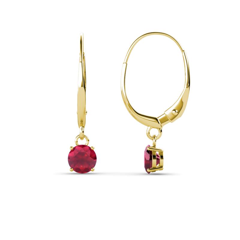 Grania Ruby (4mm) Solitaire Dangling Earrings 