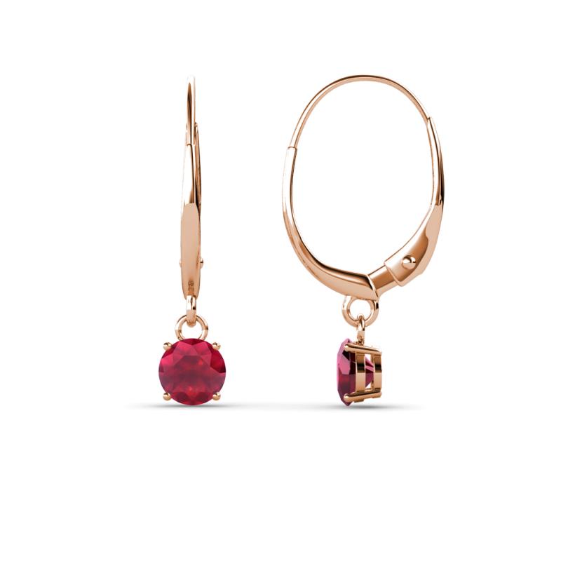 Grania Ruby (4mm) Solitaire Dangling Earrings 
