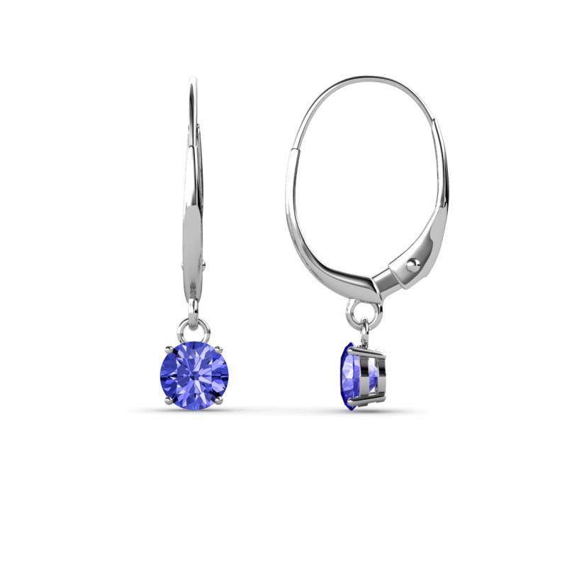 Grania Tanzanite (4mm) Solitaire Dangling Earrings 