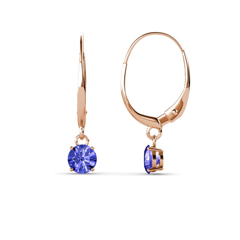 Grania Tanzanite (4mm) Solitaire Dangling Earrings 