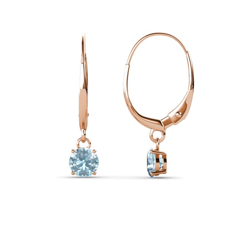 Grania Aquamarine (4mm) Solitaire Dangling Earrings 
