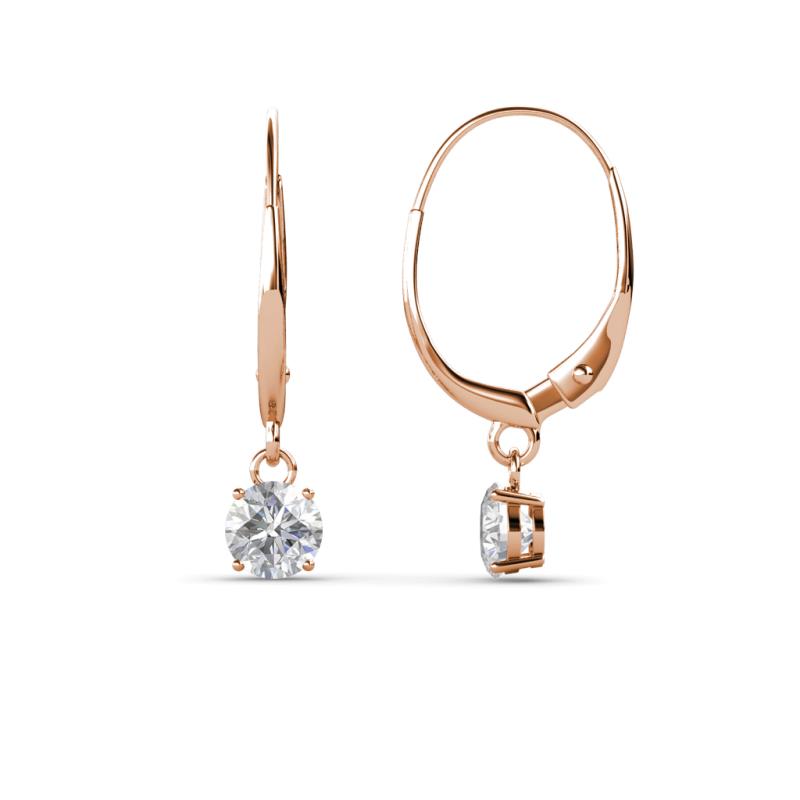 Grania White Sapphire (4mm) Solitaire Dangling Earrings 