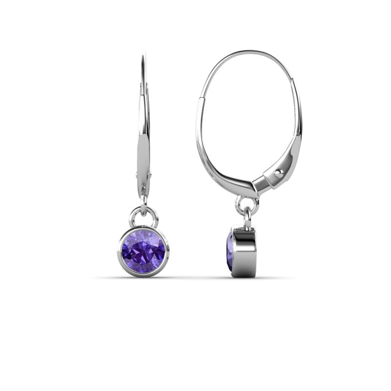 Cara Iolite (4mm) Solitaire Dangling Earrings 
