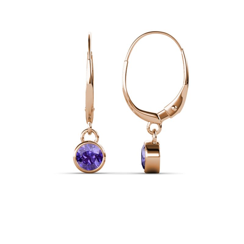 Cara Iolite (4mm) Solitaire Dangling Earrings 
