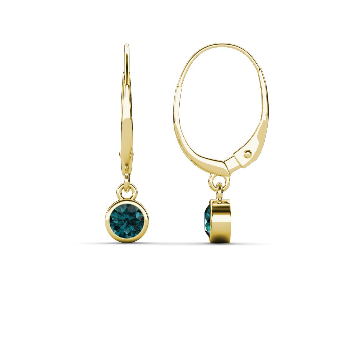 Cara London Blue Topaz (4mm) Solitaire Dangling Earrings 
