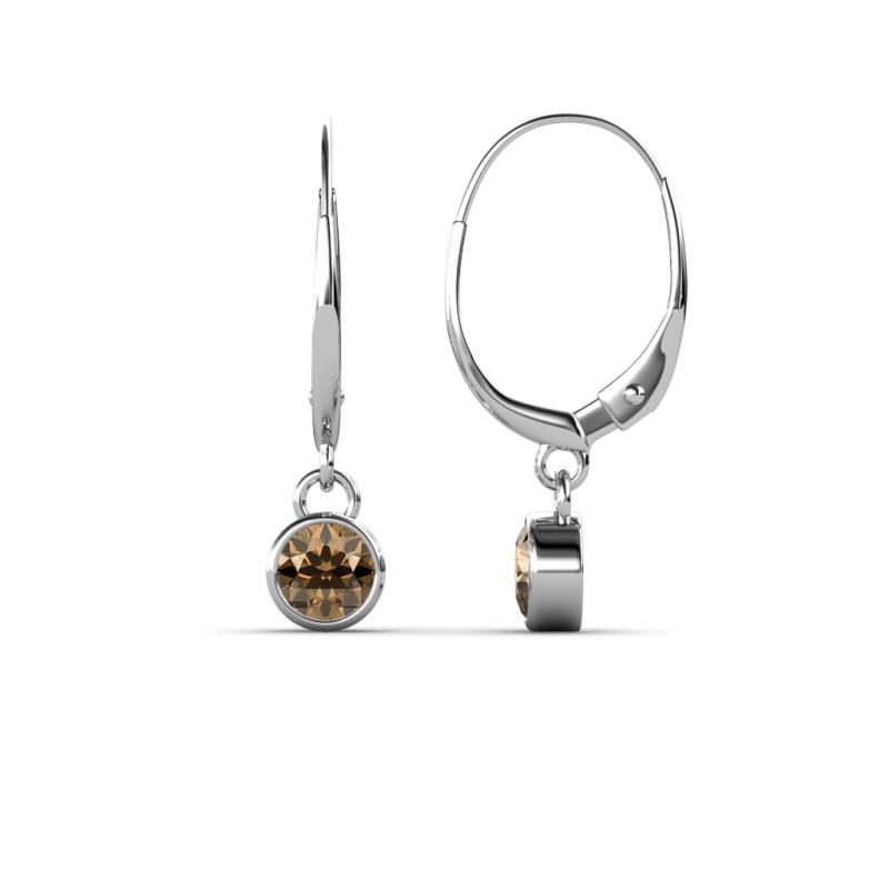 Cara Smoky Quartz (4mm) Solitaire Dangling Earrings 