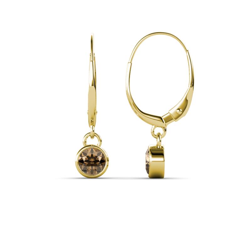 Cara Smoky Quartz (4mm) Solitaire Dangling Earrings 