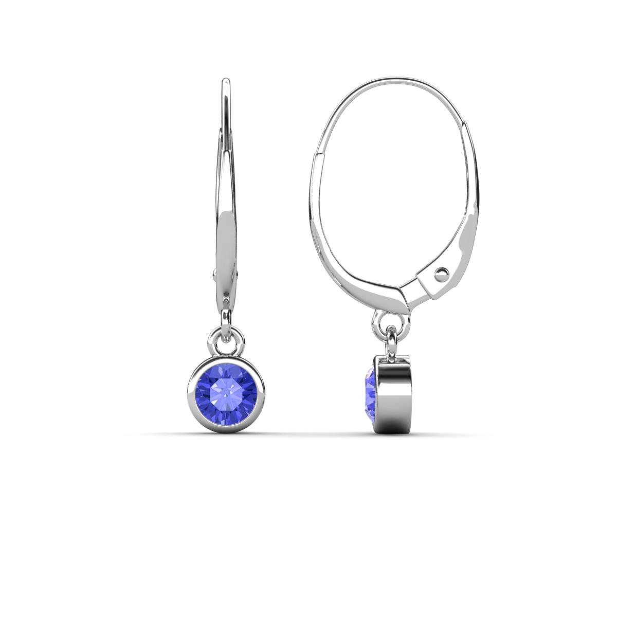 Cara Tanzanite (4mm) Solitaire Dangling Earrings 