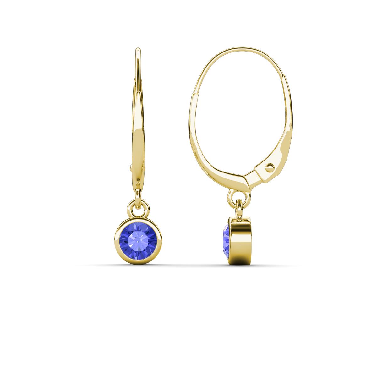 Cara Tanzanite (4mm) Solitaire Dangling Earrings 
