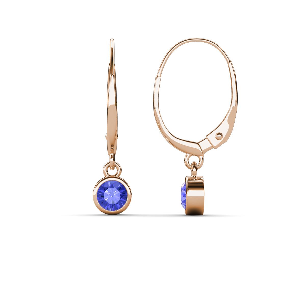 Cara Tanzanite (4mm) Solitaire Dangling Earrings 